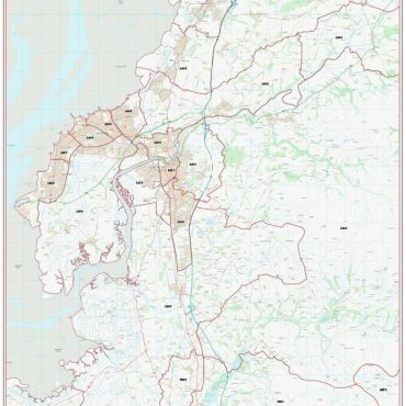 Postcode City Sector Map - Lancaster - Colour - Overview