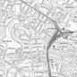 City Street Map - Central Glasgow - Greyscale - Detail