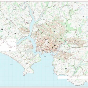 Postcode City Sector Map - Plymouth - Colour - Overview