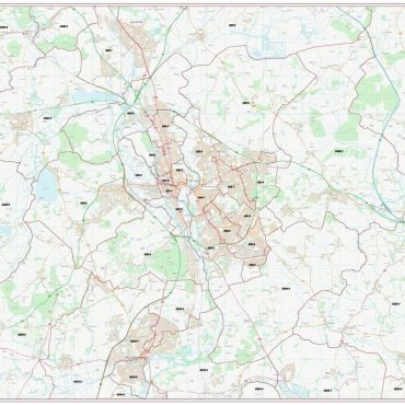 Postcode City Sector Map - Oxford - Colour - Overview