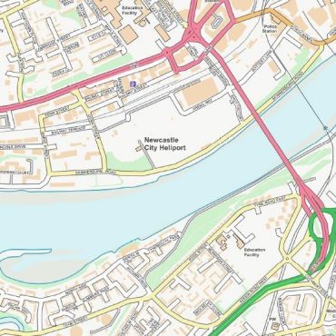 City Street Map - Central Newcastle - Colour - Detail