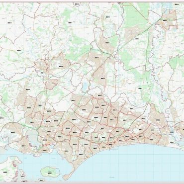 Postcode City Sector Map - Bournemouth - Colour - Overview