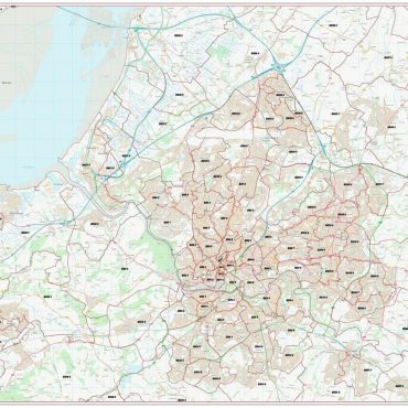 Postcode City Sector Map - Bristol - Colour - Overview