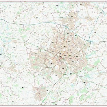 Postcode City Sector Map - Coventry - Colour - Overview
