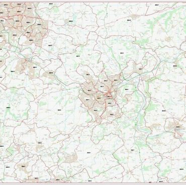 Postcode City Sector Map - Bath - Colour - Overview