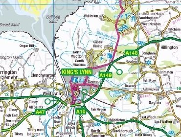 Road Map 5 - East Midlands and East Anglia - Colour - Detail