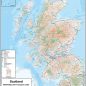 Compact Scotland Map - Relief Map with Transport Links - Overview