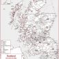 Compact Scotland Map - Postcode Area Map - Greyscale - Overview