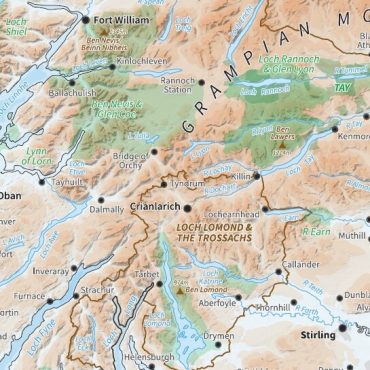Compact Scotland Map - Relief Map - Detail