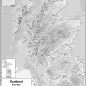 Compact Scotland Map - Relief Map - Greyscale - Overview