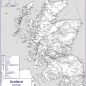 Compact Scotland Map - Travel Map - Greyscale - Overview