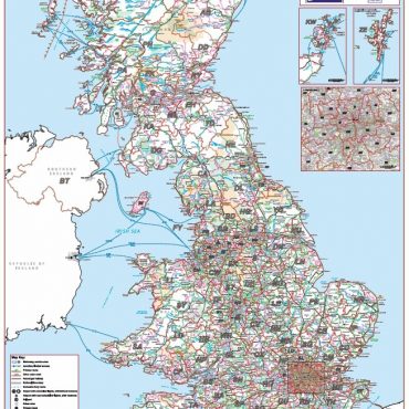 Postcode Area Map 1 - Full UK - Colour - Overview