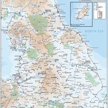 Relief Map 3 - Northern England - Colour - Overview