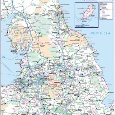 Travel Map 3 - Northern England - Colour - Overview