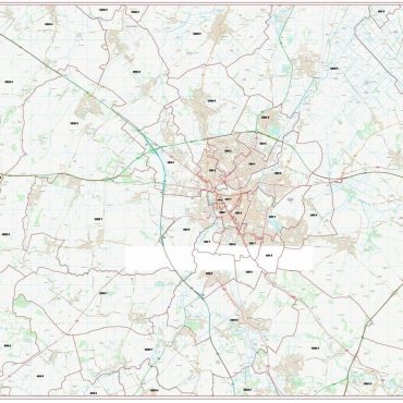 Postcode City Sector Map - Cambridge - Colour - Overview
