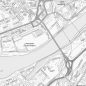 City Street Map - Central Newcastle - Greyscale - Detail