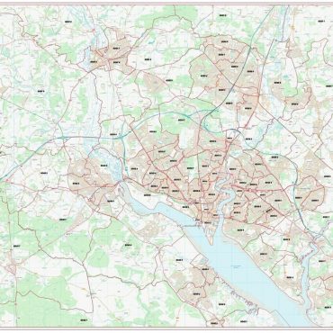 Postcode City Sector Map - Southampton - Colour - Overview