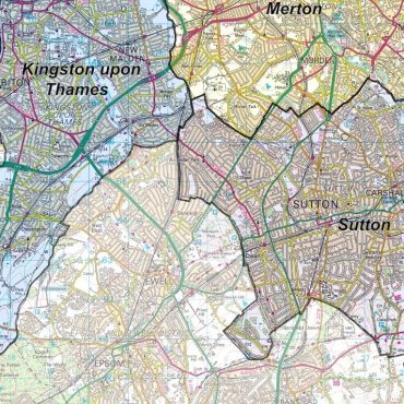 London Boroughs Administration Map - Detail