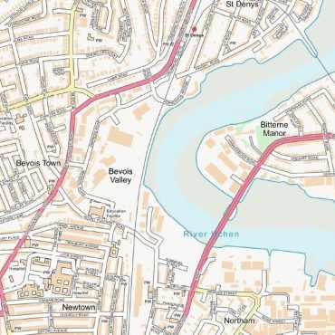City Street Map - Central Southampton - Colour - Detail