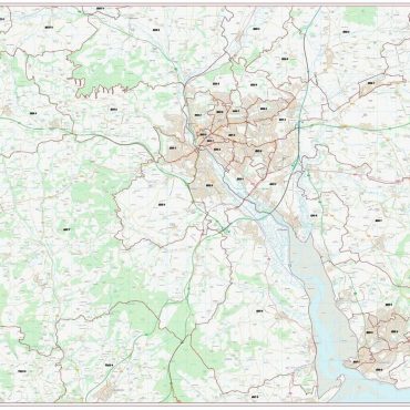 Postcode City Sector Map - Exeter - Colour - Overview