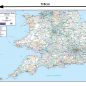 Travel Map 4 - Southern England & Wales - Colour - Dimensions