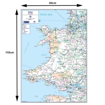 Travel Map 5 - Wales - Colour - Dimensions