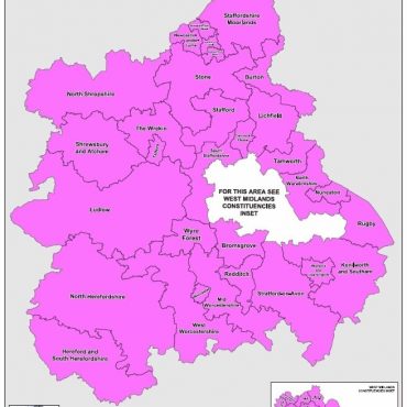 Regional UK Parliamentary Maps - West Midlands Overview