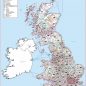 Postcode Area Map 7 - Full UK - Colour - Overview
